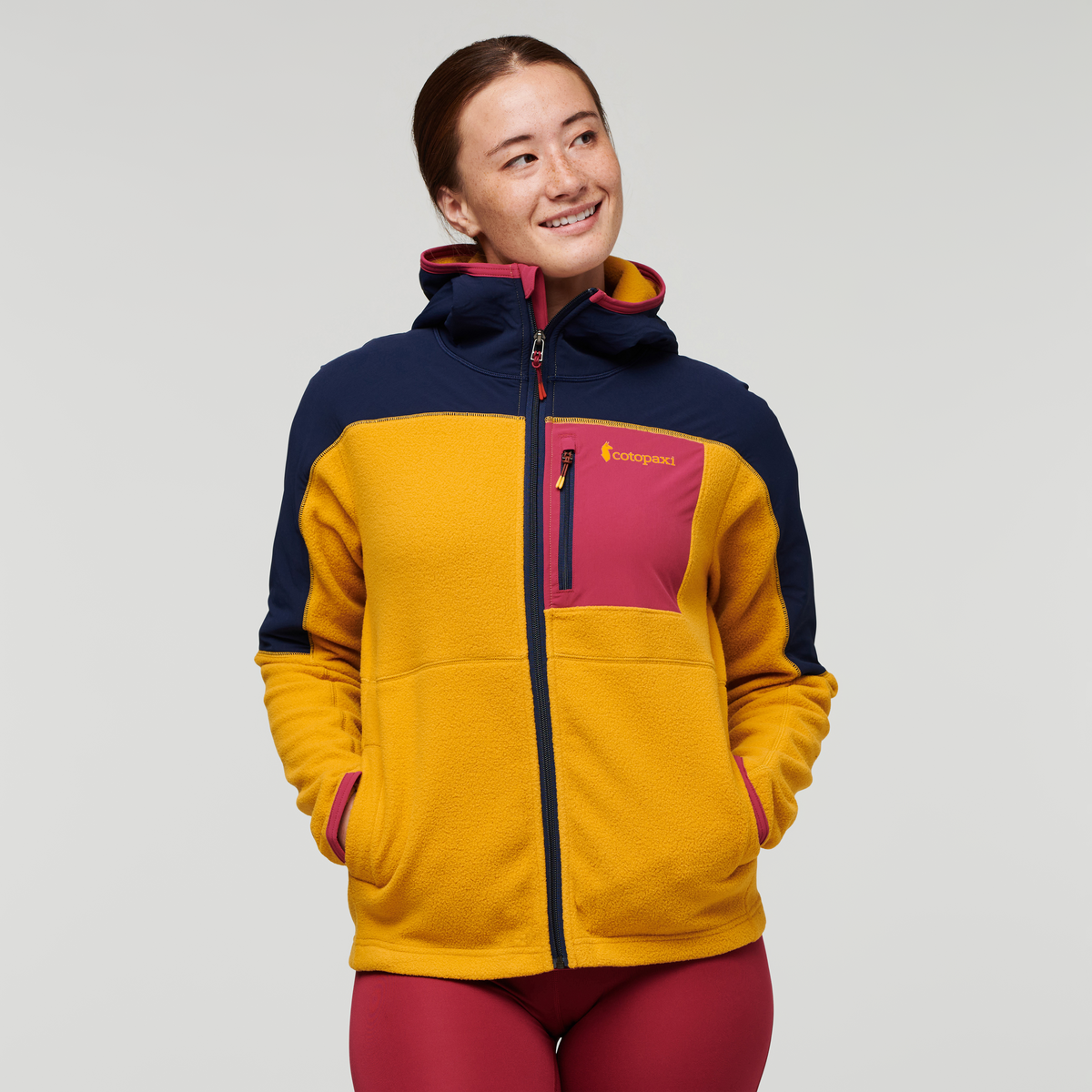 Abrazo Hooded Full Zip Fleece Jacket Women's black - Image 8
