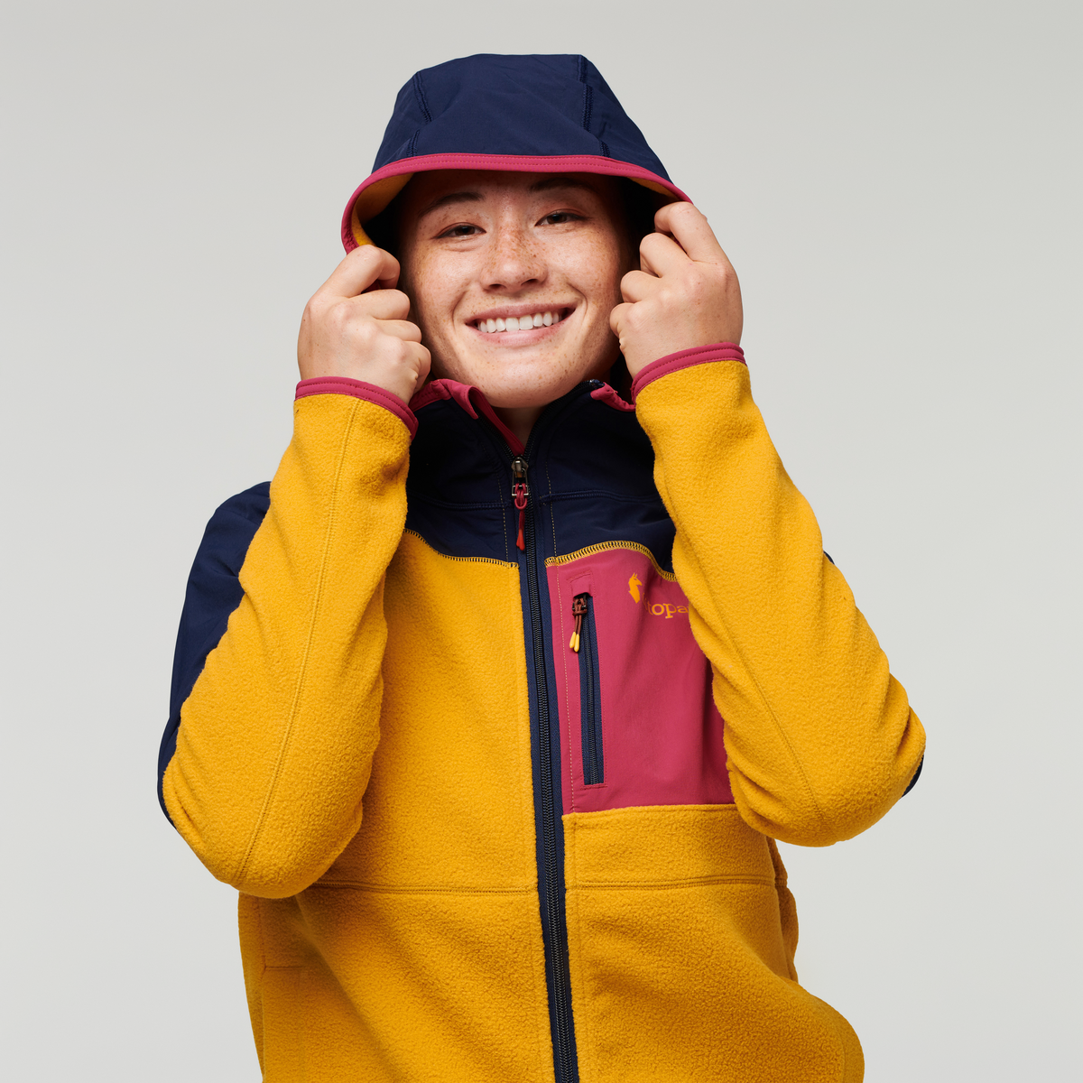 Abrazo Hooded Full Zip Fleece Jacket Women's black - Image 12
