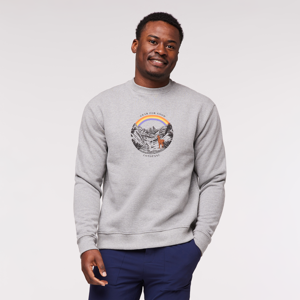 Traveling Llama Crew Sweatshirt Men's