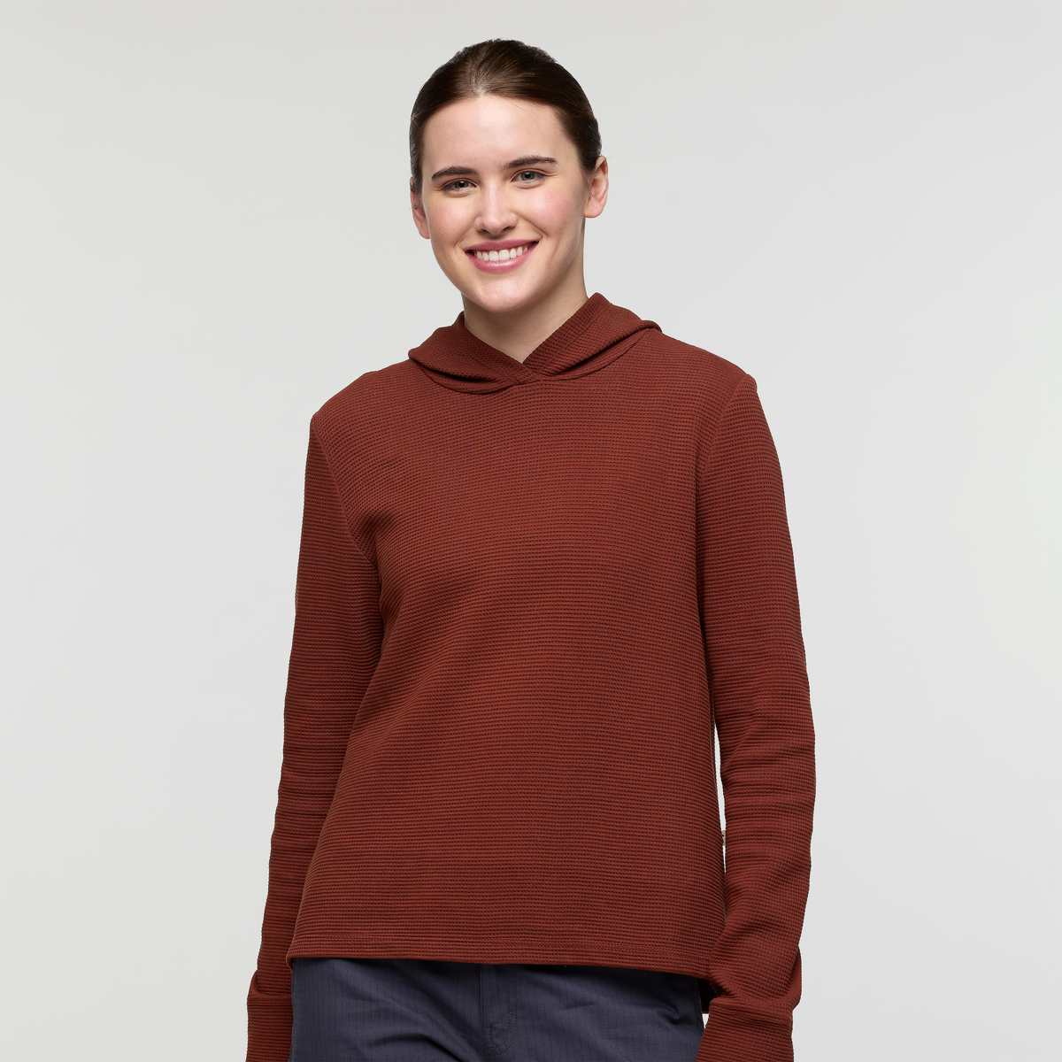 Atajo Long Sleeve Waffle Hoodie Women's
