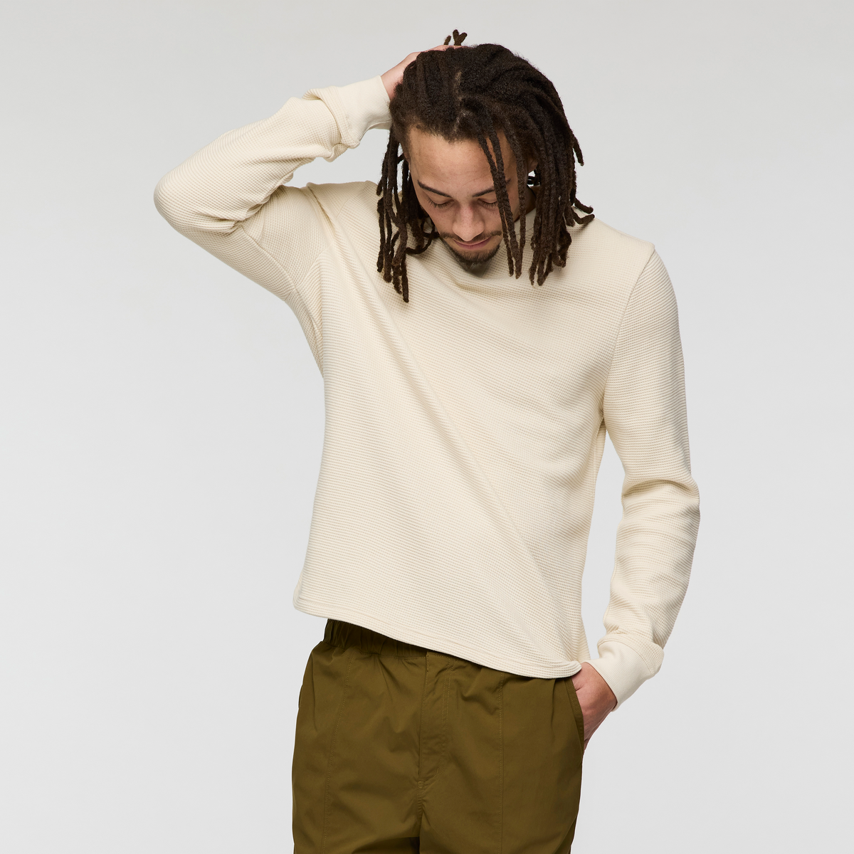 Atajo Long Sleeve Waffle Henley Men's