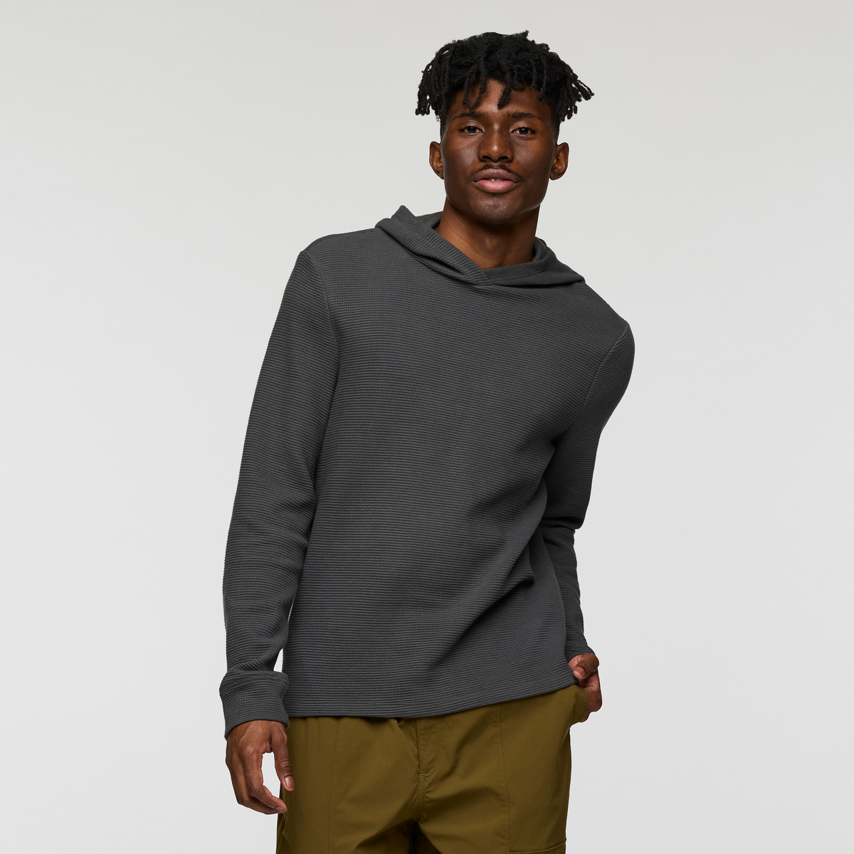 Atajo Long Sleeve Waffle Hoodie Men's