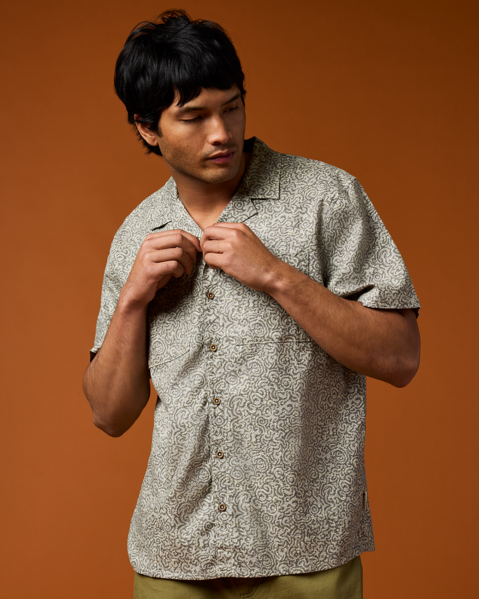Afuera Button Up Shirt Print Men's